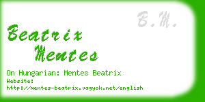 beatrix mentes business card